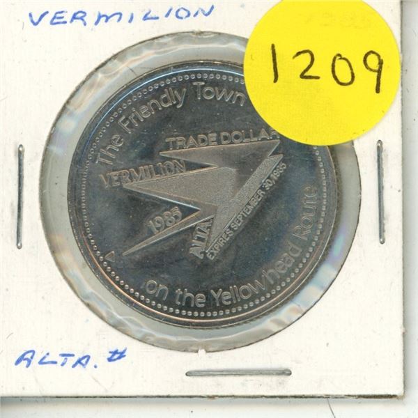 1985 Vermilion The Friendly Town Trade Dollar