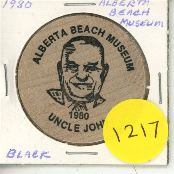 1980 Alberta Beach Museum Wooden Nickel