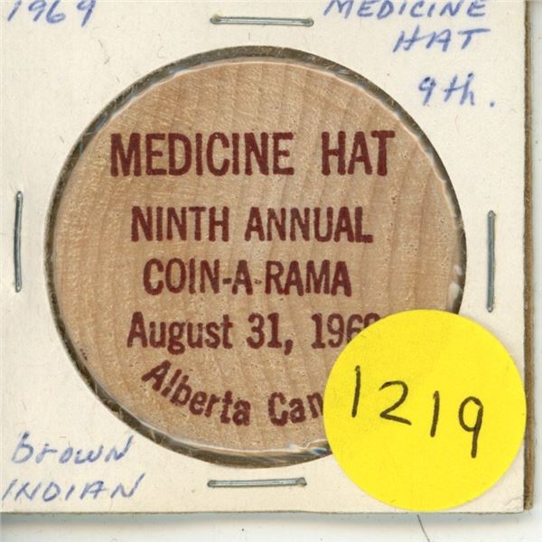 1969 Medicine Hat 9th Coin-A-Rama Wooden Nickel