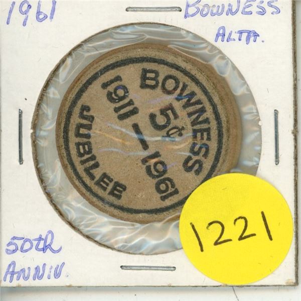 1961 Bowness 50th Anv. Wooden Nickel