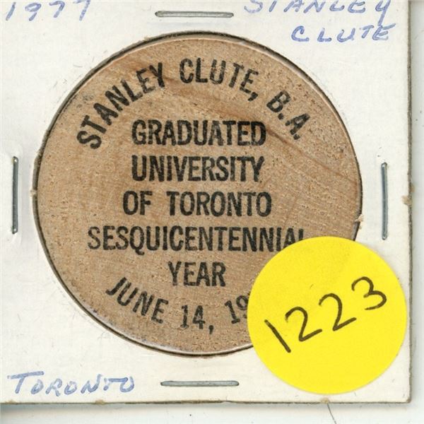 1977 Stanley Clute Wooden Nickel