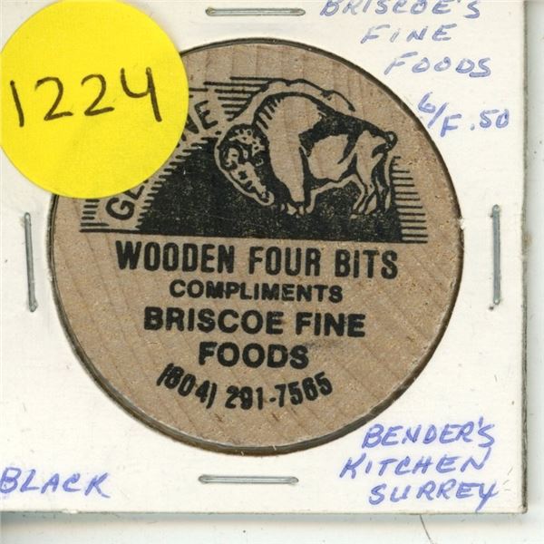 Briscoe Fine Foods Wooden Nickel