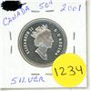 Image 1 : 2001 PL Canadian Silver Fifty Cents