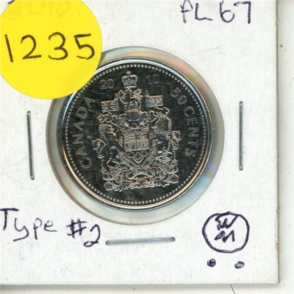 2010 PL67 Canadian Fifty Cents - Type #2