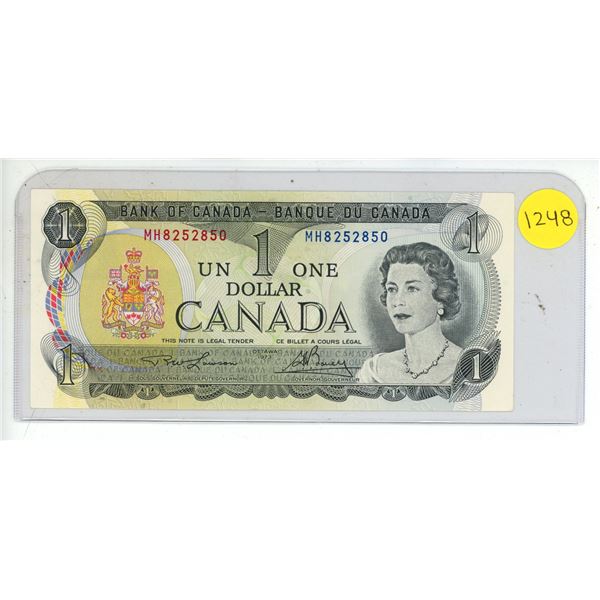 1973 UNC Bank Of Canada One Dollar Bank Note