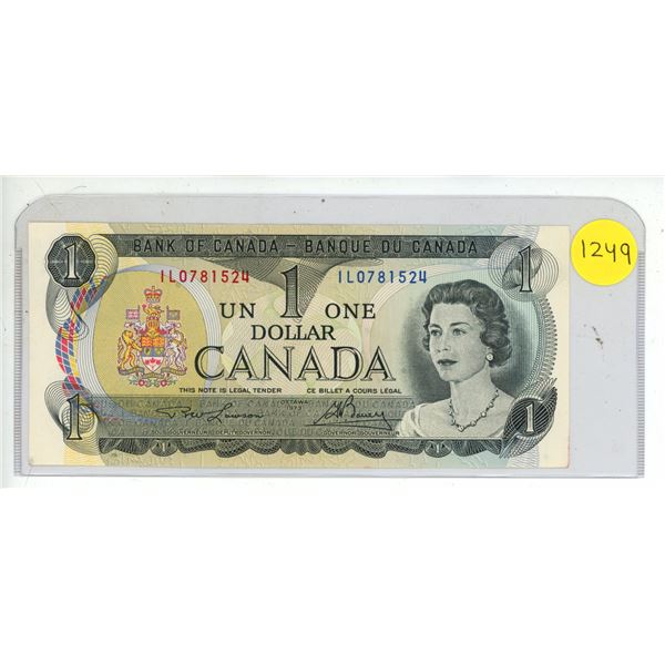 1973 UNC Bank Of Canada One Dollar Bank Note