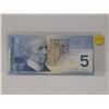 Image 1 : 2002 UNC Bank Of Canada Five Dollar Bank Note