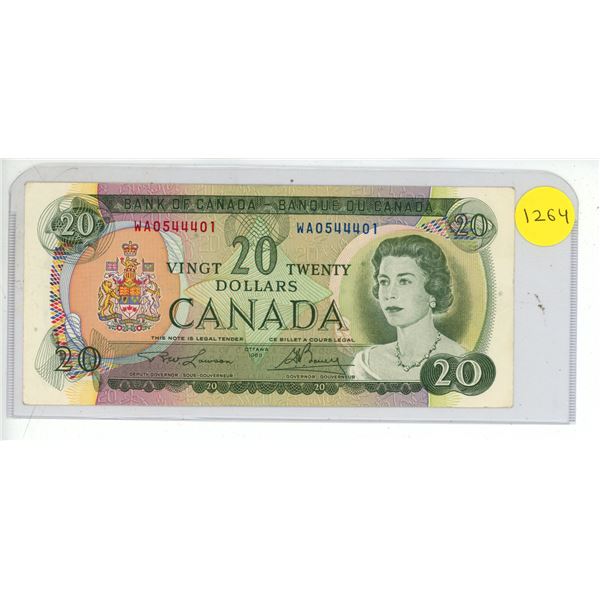 1969 Bank Of Canada Twenty Dollar Bank Note