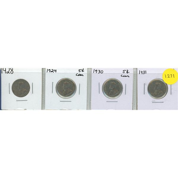 1928-1931 Canadian Five Cents