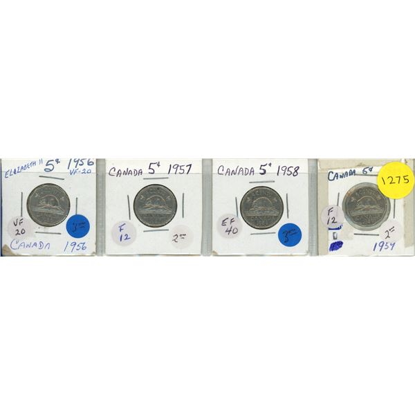 1956-1959 Canadian Five Cents