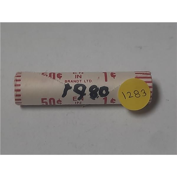 1980 BU Roll Of Canadian Small Cents