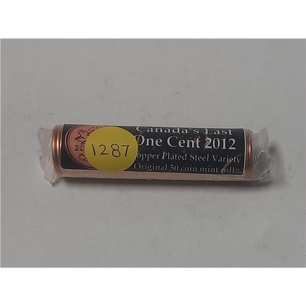 2012 BU Mint Roll Of Canadian Small Cents - Last Penny, Copper Plated Steel Variety