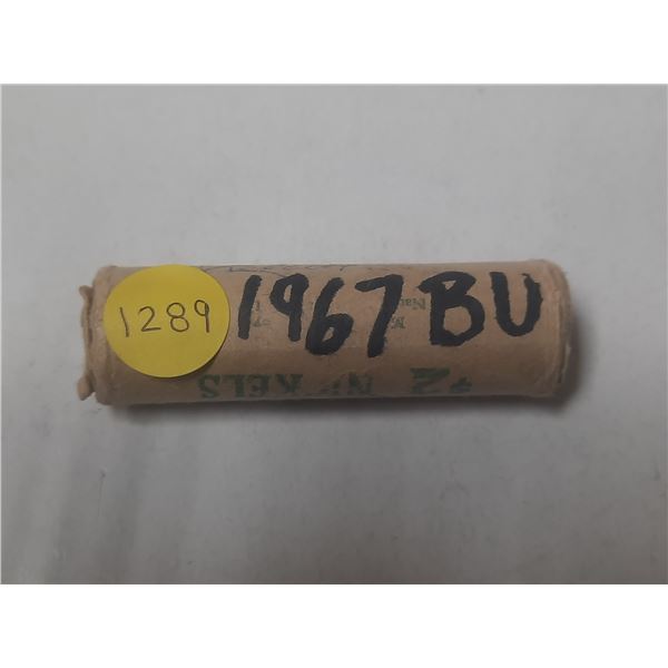 1967 BU Roll Of Canadian Five Cents