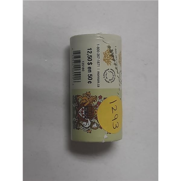2015 Mint Roll Of Canadian Fifty Cents