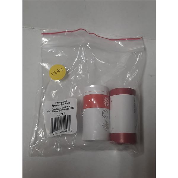 2017 2 Rolls Of Canadian Fifty Cents From Mint - Special Wrap Set