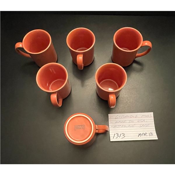 6 - Corning mugs - made in USA - microwave safe