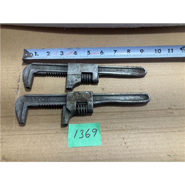 2 Antique 9" Wrenches