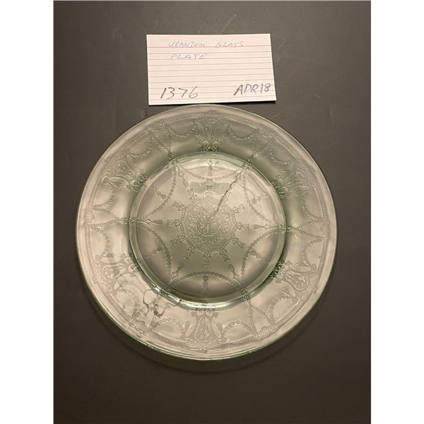 Uranium glass plate
