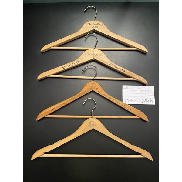 Vintage advertising wooden hangers