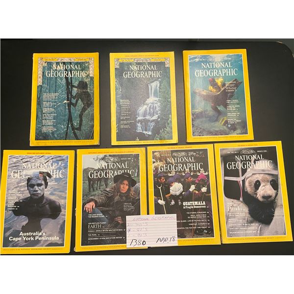 7 National Geographic magazines - 2 x 70s; 4 x 80s; 1 x 90s