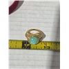 Image 2 : Gold colored ring with stone- size 7