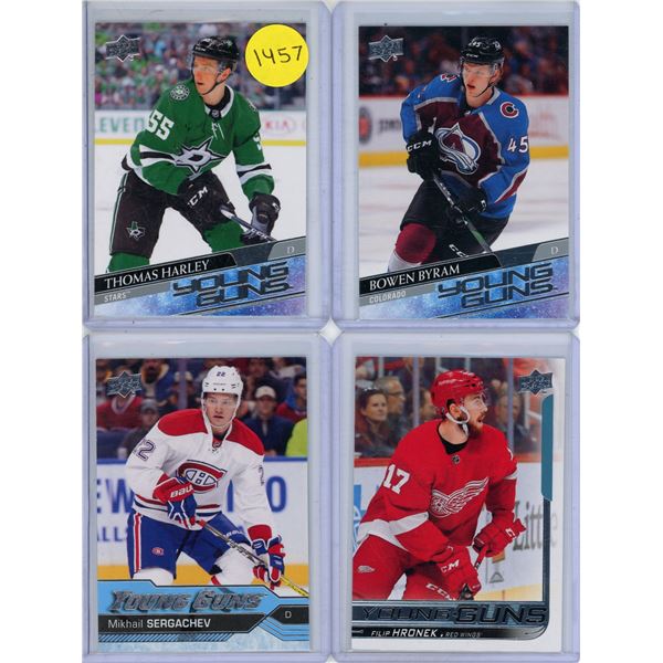 (4) 2020-21 Upper Deck Series 1 Hockey - Defense Man - Young Guns Cards.
