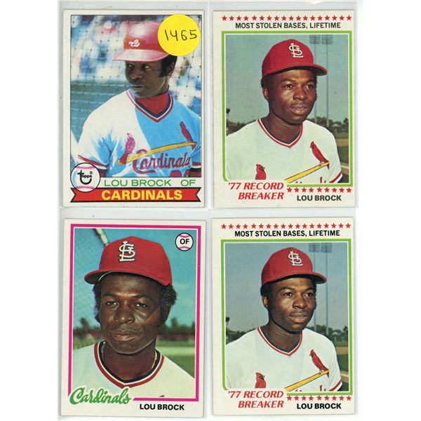 (4) 1970's Topps Lou Brock Cards.