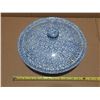 Image 1 : Vintage Blue Spatter Ware Bowl With Lid. (Bowl Have Chip)
