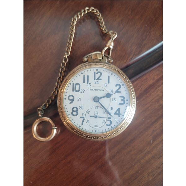 Hamilton Gold Filled Pocket Watch Fortune 992 B 21 Jewels SC1 Cat A