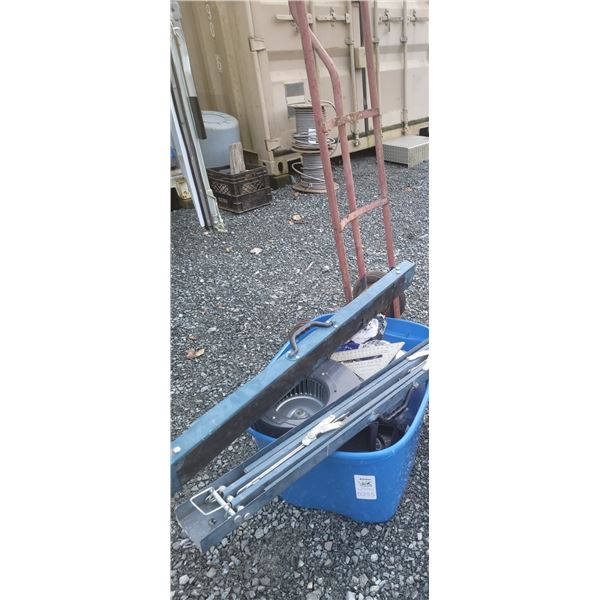 Dolly, Stiker Fish Finder Test Hammer, Saw Horses & More B Cat B