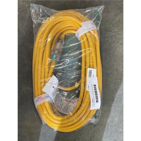 INDOOR/OUTDOOR 3 WIRE GROUNDED HEAVY DUTY 14 AWG APROX 50 FT YELLOW EXTENSION CORD