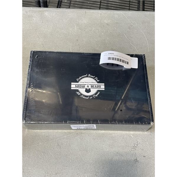 NEW GROW A BEARD KIT INCULDING STRAIGHTENER BEARD WASH BRUSH COMB GROTHW OIL RAZOR AND SCISSORS