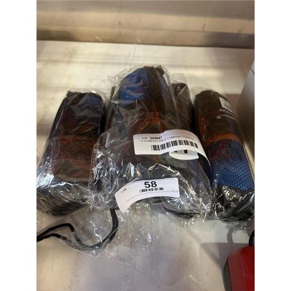 5 COMPACTABLE CAMPING TOWELS