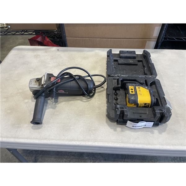 DEWALT LASER LEVEL AND JOBMATE ANGLE GRINDER