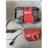 Image 3 : MASTERCRAFT DRILL, 2 MILWAUKEE BATTERY CHARGERS, AND TOOL BOX
