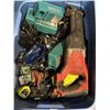 Image 1 : TOTE OF POWER TOOL WITH BATTERIES AND BATTERY CHARGERS