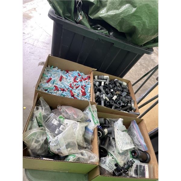 TOTE OF TREE WATERING BAGS AND IRRAGATION PARTS AND ACCESSORIES