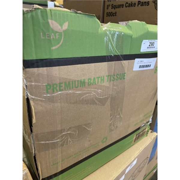NEW PARTIAL CASE OF LEAF PREMIUM BATH TISSUE, WHITE 2 PLY, 500 SHEETS PER ROLL, MISSING 2 OR 3