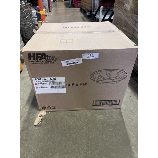 NEW CASE OF HANDI-FOIL 9" PERFORATED EXTRA DEEP ROUND PIE PANS, 500 PCS