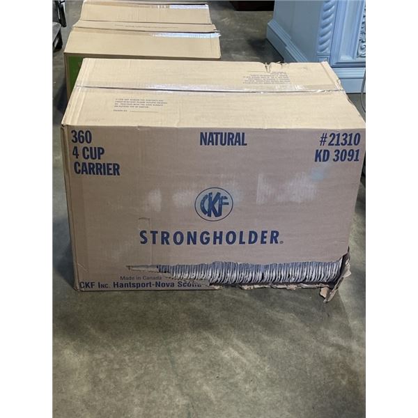 NEW CASE OF STRONGHOLDER 4 CUP CARDBOARD DRINK TRAYS, 360 PER CASE