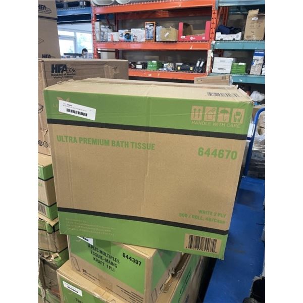 NEW CASE OF LEAF ULTRA PREMIUM BATH TISSUE, WHITE 2 PLY, 500 SHEETS PER ROLL, 48 ROLLS PER CASE