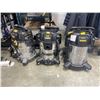 Image 1 : 3 DEWALT 10 GALLON STAINLESS SHOP VAC FOR PARTS OR REPAIR
