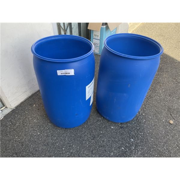 2 BLUE FOOD GRADE DRUMS