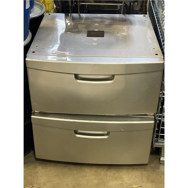 PAIR OF STAINLESS LAUNDRY PEDESTALS