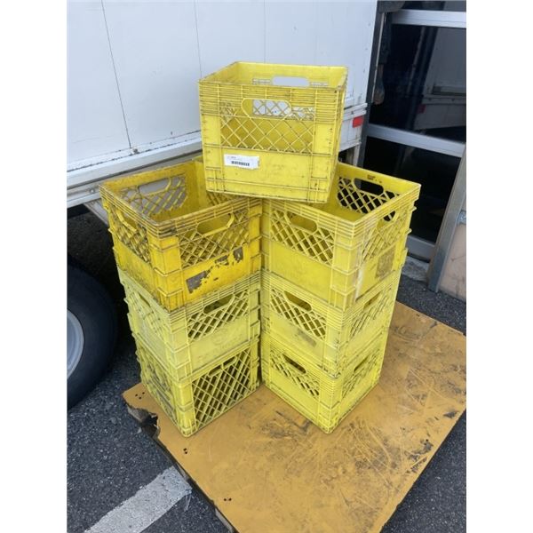 10 YELLOW MILK CRATES
