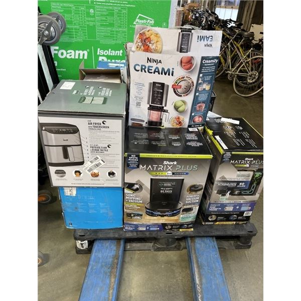PALLET OF STORE RETURN DEFECTIVES INCLUDING SMART ROBOT VACUUMS, COFFE MAKERS, NINJA AND HAMILTON BE
