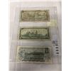 Image 2 : LAST 3 ISSUES OF CANADIAN $1 BILLS 1954, 1967 CENTENNIAL AND 1973 LAST ISSUE