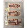 Image 1 : 3 MINT 1986 CANADIAN $2 BILLS, LAST ISSUE OF THE $2 BILL