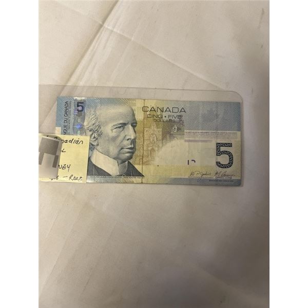 2006 CANADIAN $5 BILL W/ M CARNEY SIGNATURE, RARE