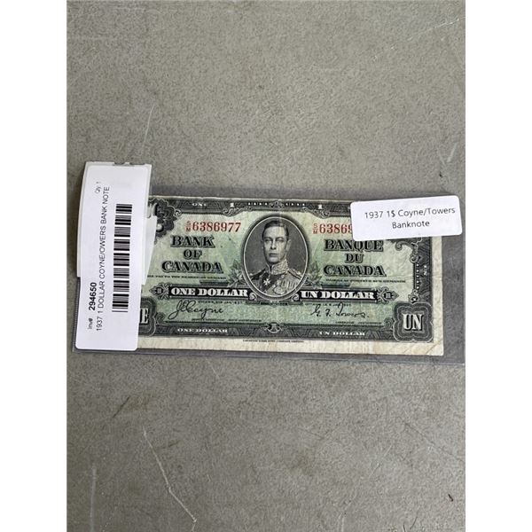 1937 1 DOLLAR COYNE/OWERS BANK NOTE